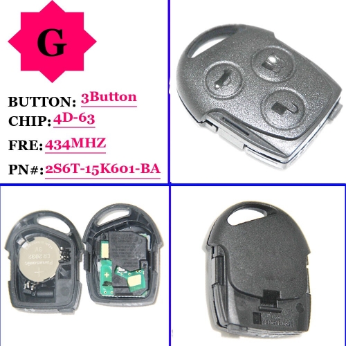 Genuine 434Mhz 4D63 Remote Control For Ford Transit Key  Black  Button Colour