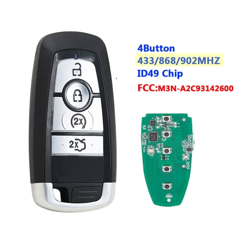 ID49 433/868/902Mhz 4B Smart Proximity Key For Ford Mondeo Mustang Fusion F-250 F-350 F-450 F-550 2017