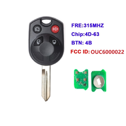 Remote Key Key4 Button 315Mhz With 4D63 Chip For C-Max Escape Focus Uncut FO38 Blade (KYDZ)
