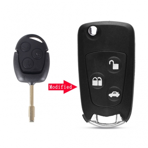 3 Button Flip Key Shell FO21 Blade For Ford Modeo