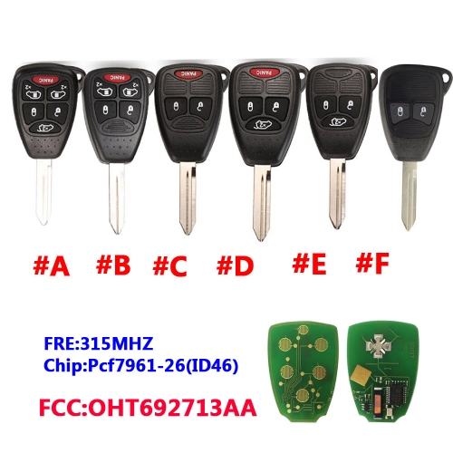 For C-hrysler Remote Car Key 315Mhz OHT692713AA