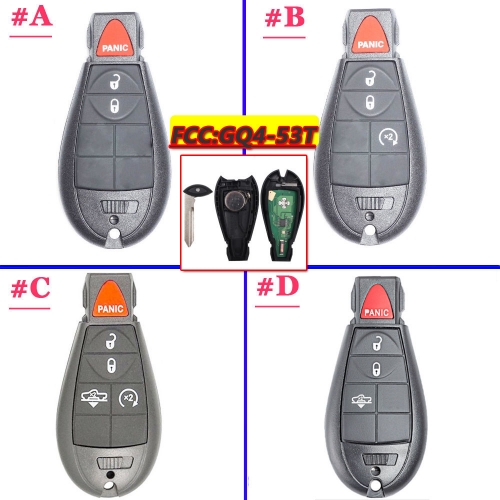 433Mhz PCF7961A / 4A Chip GQ4-53T 3/4/5 BTN Remote Key Fobik Fob For Jeep Cherokee Dodge RAM 1500 2500 3500 4500