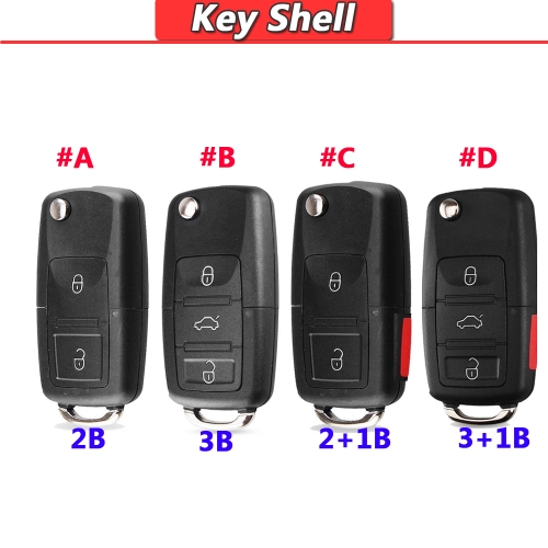 2/2+1/3/3+1 Buttonn Flip Key Shell For VW B5