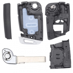 3+1 Button MQB Style Flip Key Shell For VW Silver Bottom