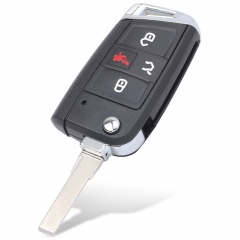 3+1 Button MQB Style Flip Key Shell For VW Silver Bottom