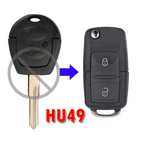 2B Remodling Flip Key For VW Jetta HU49 Blade
