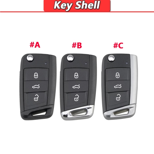 3 Button MQB Style Flip Key Shell For VW