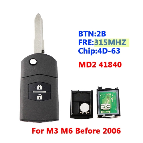 2B Flip Key 315Mhz For Mazda MD2/41840