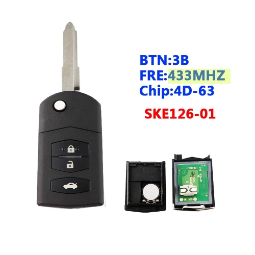 3B Flip Key 433 Mhz SKE126-01