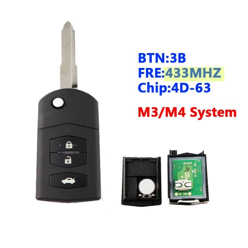 3B Flip Key 433 Mhz For Mazda