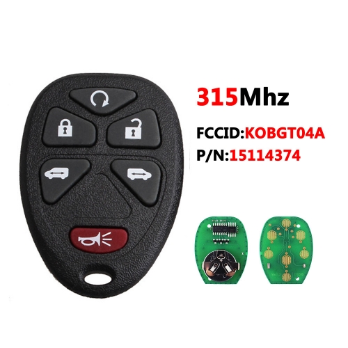 KOBGT04A 5+1Buttons Remote Car Key For KOBGT04A 15114376 315Mhz For Chevrolet HHR Uplander For Buick Terraza Car Keys