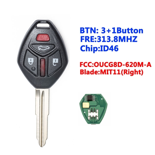 3+1B 313.8MHZ Remote Key for Mitsubishi Eclipse Galant 2006 2007 Remote Key Fob OUCG8D-620M-A(Mit11R)