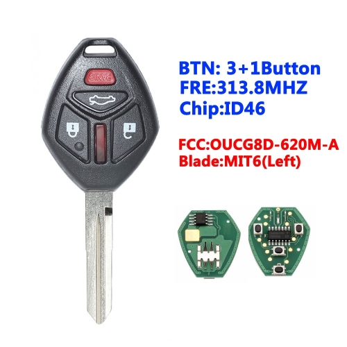 3+1B 313.8MHZ Remote Key for Mitsubishi Eclipse Galant 2006 2007 Remote Key Fob OUCG8D-620M-A(Mit6)