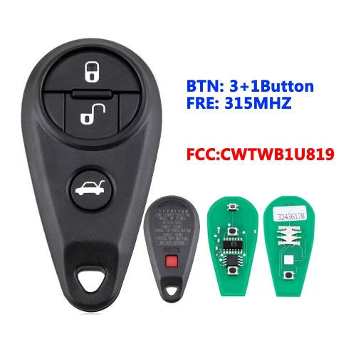 CWTWB1U819 Smart Car Key 315mhz 3+1 Buttons For Subaru Keys