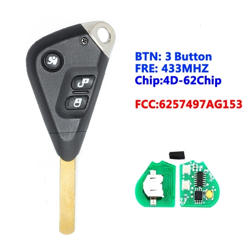 6257497AG153 3 BTN Smart Car Key For Subaru Forester Impreza Liberty Outback Tribeca 2004-2009 Remote Key 433Mhz Ask 4D-62 Chip