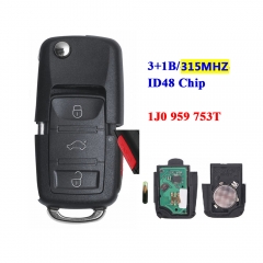 3+1 Button flip key 315 mhz Id48 Chip For VW (1J0 959 753T) (1K0 959 753H) (1K0 959 753P)(1J0 959 753AM)(1J0 959 753DC)