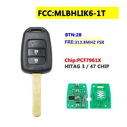 MLBHLIK6-1T Remote Key For Honda CRV HR-V 2Button 313.8Mhz