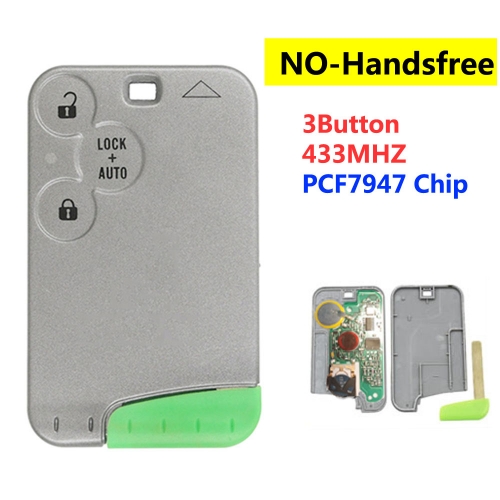 3 Buttons Card For Renault Laguna PCF7947 Chip NO-Handsfee