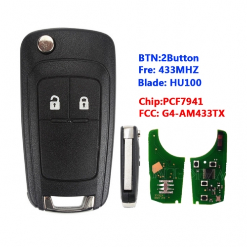 2 Button Remote Key With 434Mhz G4-AM433TX PCF 7941 Chip