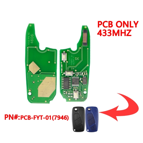 3Button PCB Board for Fiat 7946 Chip 433Mhz