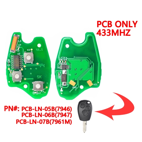 PCF7946/PCF7947/PCF7961M Chip PCB For Renualt 3B Remote key Round Button