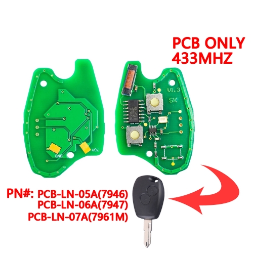 PCF7946/PCF7947/PCF7961M Chip PCB For Renualt 2B Remote key Round Button