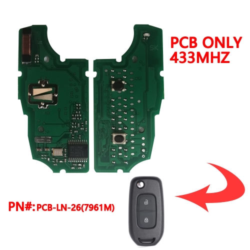 PCF7961M/4A PCB For Renault Flip  2 Buttons