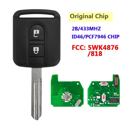 (SK355014) For Nissan 2 Button ID46 Chip Key