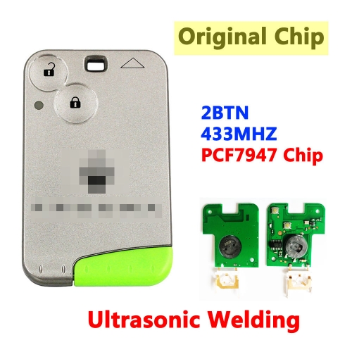 2 Button Smart Key Card 433Mhz ID46 PCF7947 Chip For Laguna Card With Logo with Green Blade2 Button Smart Key Card 433Mhz ID46 PCF7947 Chip For Laguna