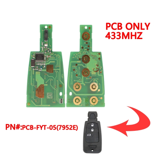 3 Button PCB Board for Fiat 7952E Chip 433Mhz