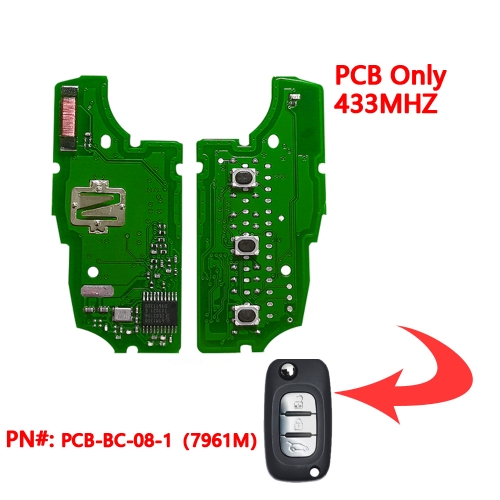 (433Mhz)3 Buttons PCF7961M Remote Key PCB Board for Benz SMART
