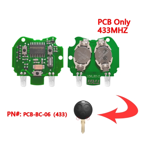 (433Mhz)3 Buttons Remote Key PCB Board With 2 Infrared Lights for Benz SMART