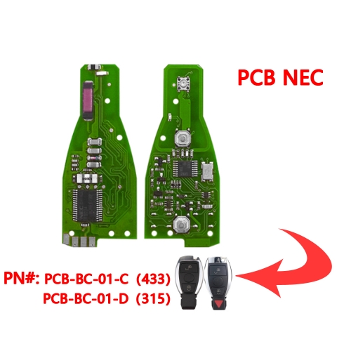 (315/433Mhz)2/2+1 Buttons Remote Key PCB Board for Benz NEC