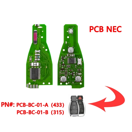 (315/433Mhz)3/3+1 Buttons  Remote Key PCB Board for Benz NEC