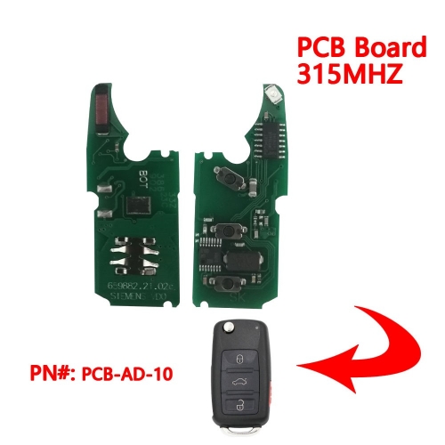 (315Mhz)3/3+1 Buttons ID46 Chip PCB Board for Audi