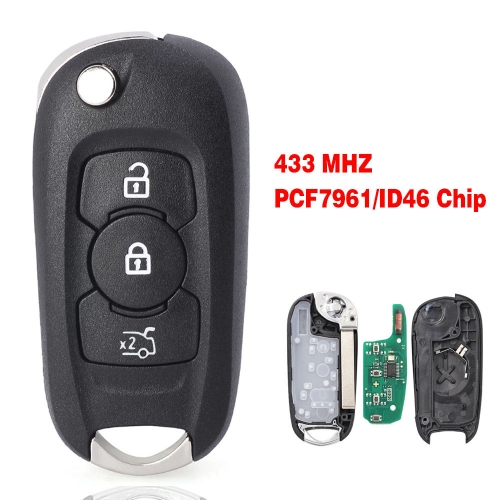 3 Button Flip key For Opel 7961 E Chip 433MHZ #C Type