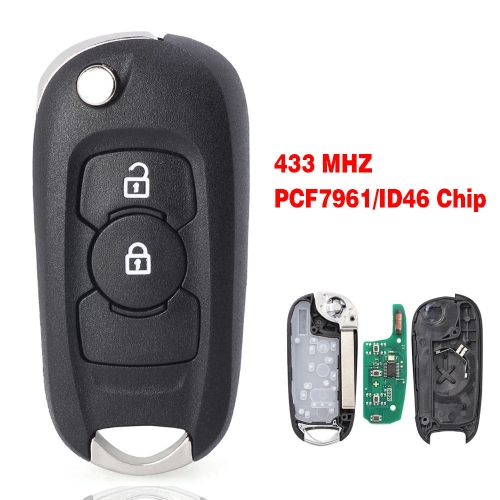 2 Button Flip key For Opel 7961 E Chip 433MHZ #A Type