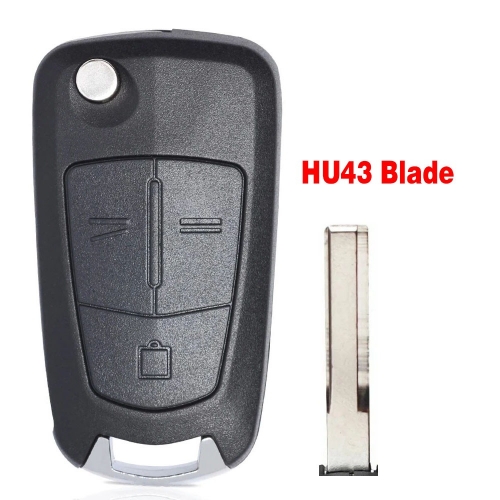 3B Flip Key shell For Opel HU43 Blade Round Logo