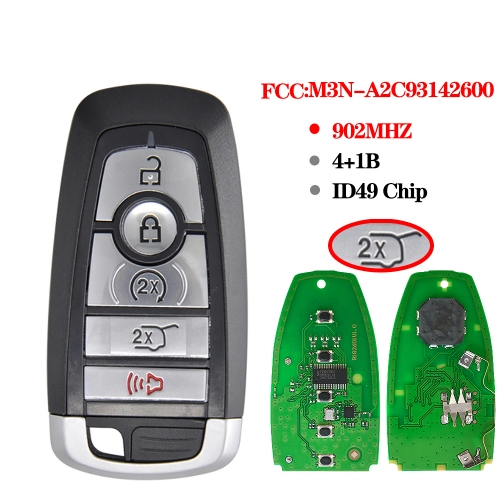 Type B 4+1B Smart Proxy Keyless Entry Remote  Transmitter For Ford Mustang Edge Explorer FCC ID: M3N-A2C93142600