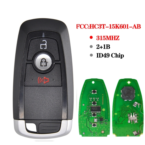 315Mhz 2+1Button Smart Card For Ford Fcc#New HC3T-15K601-AB