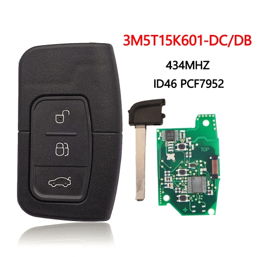 For Ford Focus Kuga C-Max MK2 Mondeo Galaxy Replacement 434MHz Keyless Go Promixity Card  3M5T-15K601-DC