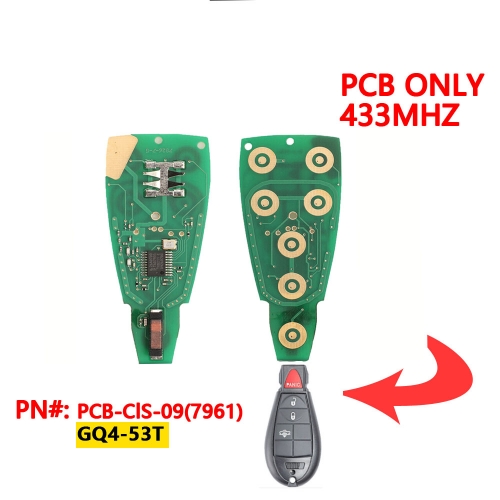 Remote Car Key Circuit Board For Jeep C-hrysler Dodge 2/3/4/5/6/7 Buttons PCF7961 Chip GQ4-53T 433Mhz