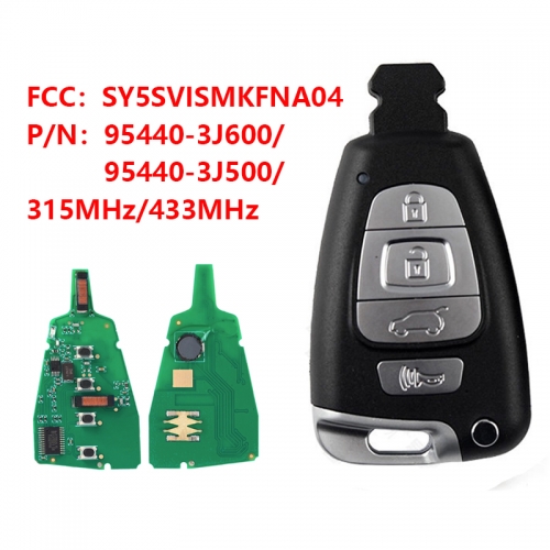 For 2010 Hyundai Veracruz Smart Remote Fob Key 4 Button 315MHZ 433MHZ w/ Hatch SY5SVISMKFNA04