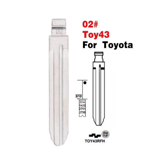 TOY43 Flip key blade Type for P-ontiac,Scion,Toyota 10pcs/lot
