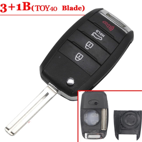 3+1 Button Flip Remote Key Shell For Kia K5 TOY40 Blade