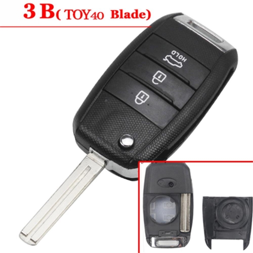 3 Button Flip Remote Key Shell For Kia K5 TOY40 Blade
