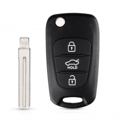 TOY40 Blade Remote Key Shell For Hyundai Kia 3 Buttons Flip Folding Remote Key Case Hold