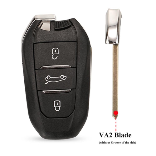 Remote Card Key Shell For Peugeot 208 308 508 3008 Citroen C4 DS4 DS5 With Truck Button Va2 Blade