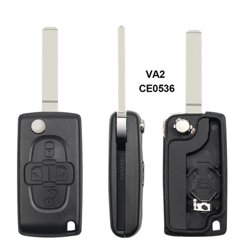 4BTN Flip Key Shell For Citroen And Peugeot VA2 Blade(0536)