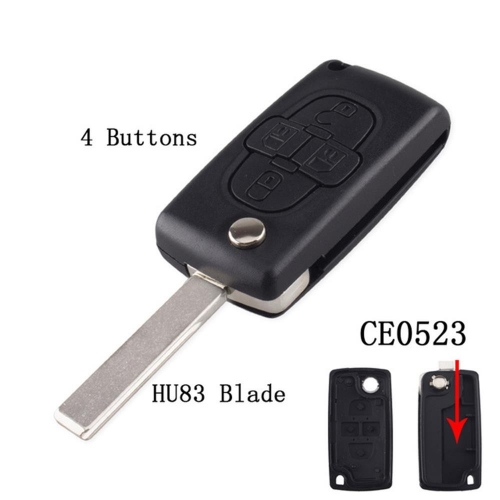 4BTN Flip Key Shell For Citroen And Peugeot HU83 Blade(0523)